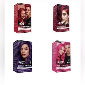 SET OF 4, Splat SEMI-PERMANENT HAIR COLOR DYE KIT PINK RED PURPLE Vibrant Shades